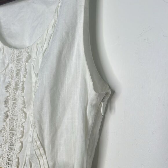 Maeve Anthropologie Jacqueline Pleated Sash Dress Chartreuse White Size 0 - Picture 6 of 8